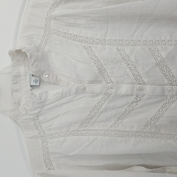 Sundance Elegant White Women's Blouse Petite Large - Picture 3 of 13